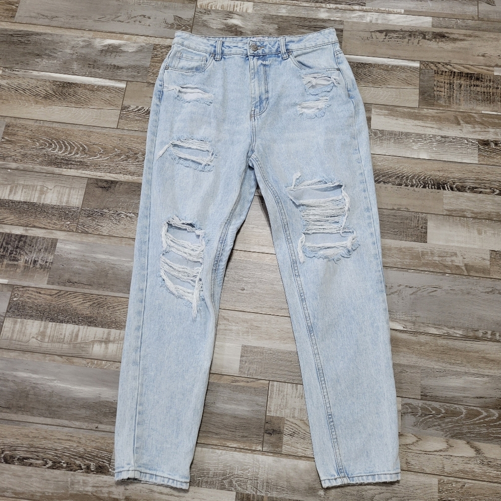 7 Refuge Ripped High Rise Mom Jeans
